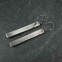 Long Vintage Abalone Earrings Sterling Silver