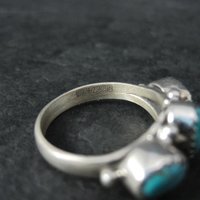 Vintage Sterling 3 Stone Turquoise Ring Size 7