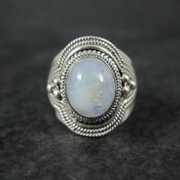 Sterling Silver Rainbow Moonstone Ring Size 7