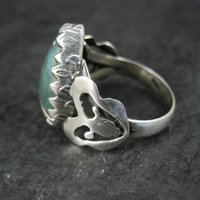 Vintage Sterling Green Ocean Jasper Ring Size 9