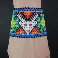 Vintage Loom Beaded Deer Bracelet 7"