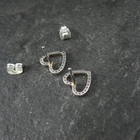 Sterling Silver Cz Heart Earrings