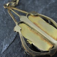 Art Deco 12K Gold Filled Montana Agate Pendant Necklace
