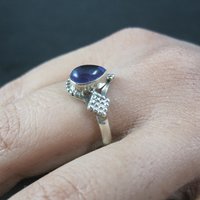 Dainty Sterling Amethyst Ring Size 10 Vintage Silver
