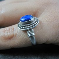 Sterling Silver Lapis Lazuli Ring Size 5 Vintage