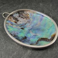 Large Sterling Silver Abalone Pendant