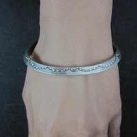 Southwestern Sterling Carinated Cuff Bracelet Tahe 6.75 Inches