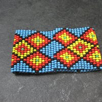 Vintage Beaded Stretchy Loom Bracelet 6 Inches