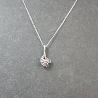 Dainty Black Hills Sterling Rose Pendant Necklace Vintage Silver Ridco