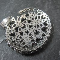 Estate Sterling Silver Pink Cubic Zirconia Butterfly Pendant