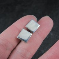 Vintage Sterling Silver Square Earrings 10MM