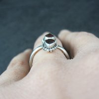 Estate 2 Garnet Ring Sterling Silver Size 7