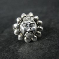 Vintage Sterling Sun Poison Ring Size 7