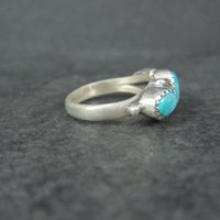 Vintage Sterling 3 Stone Turquoise Ring Size 7