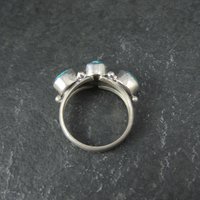 Vintage Sterling 3 Stone Turquoise Ring Size 7
