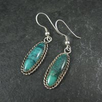 Vintage Turquoise Earrings Navajo Tom Willeto