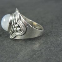 Sterling Silver Rainbow Moonstone Ring Size 7