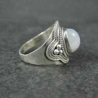 Sterling Silver Rainbow Moonstone Ring Size 7
