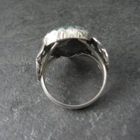 Vintage Sterling Green Ocean Jasper Ring Size 9