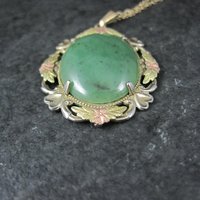 Art Deco 12K Gold Filled Jade Pendant Necklace Lester S Peterson Company