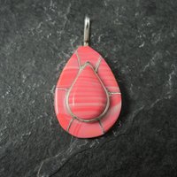 Southwestern Sterling Pink Inlay Pendant