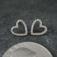 Sterling Silver Cz Heart Earrings