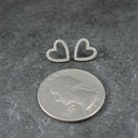 Sterling Silver Cz Heart Earrings