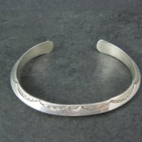 Southwestern Sterling Carinated Cuff Bracelet Tahe 6.75 Inches