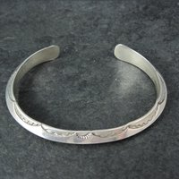 Southwestern Sterling Carinated Cuff Bracelet Tahe 6.75 Inches