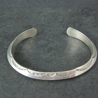 Southwestern Sterling Carinated Cuff Bracelet Tahe 6.75 Inches