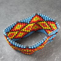 Vintage Beaded Stretchy Loom Bracelet 6 Inches