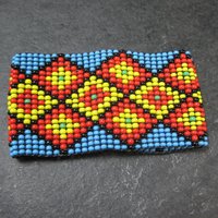 Vintage Beaded Stretchy Loom Bracelet 6 Inches