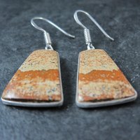 Simple Jasper Earrings Sterling Silver