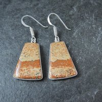 Simple Jasper Earrings Sterling Silver