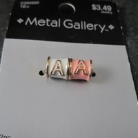 Enamel Initial A Barrel Beads