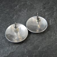 Large Southwestern Sterling Dome Earrings 1"