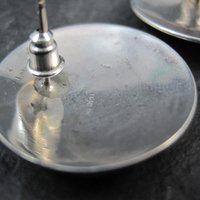 Large Southwestern Sterling Dome Earrings 1"