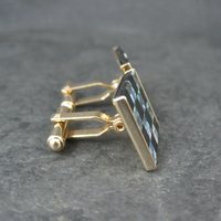 Vintage Opal and Onyx Inlaid Cufflinks