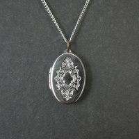 Vintage Etched Locket Pendant