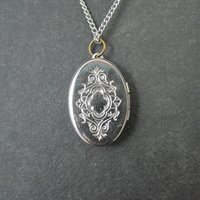 Vintage Etched Locket Pendant