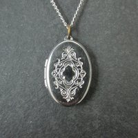 Vintage Etched Locket Pendant