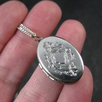 Vintage Etched Locket Pendant