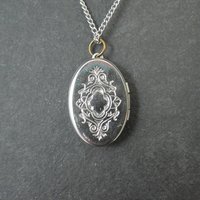 Vintage Etched Locket Pendant