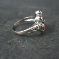 Opal and Seed Pearl Ring Size 5.5 Art Deco Style Sterling Silver