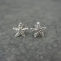 Tiny Vintage Sterling Starfish Earrings