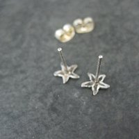 Tiny Vintage Sterling Starfish Earrings