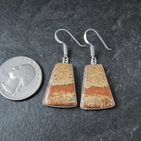 Simple Jasper Earrings Sterling Silver