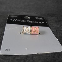 Enamel Initial A Barrel Beads