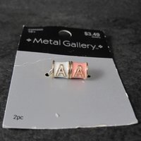 Enamel Initial A Barrel Beads