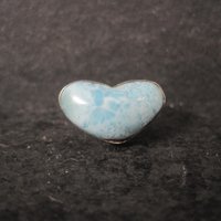 Larimar Heart Ring Sterling Silver Adjustable